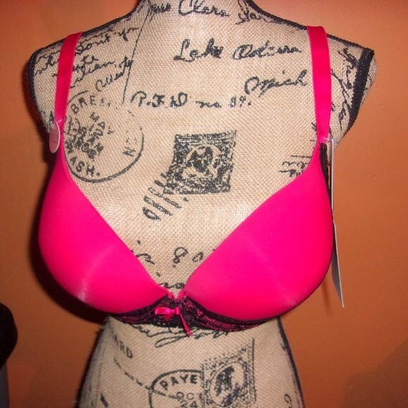 Youmita 36DD Red Floral Lace Overlay Plunge Bra - Picture 2 of 11